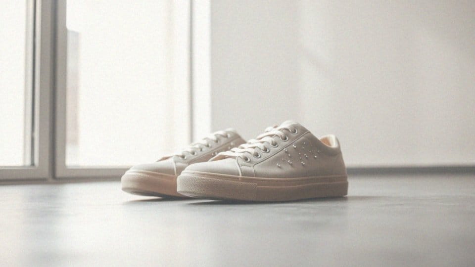 Jakie są cechy beżowych sneakersów ozdobionych kryształkami?